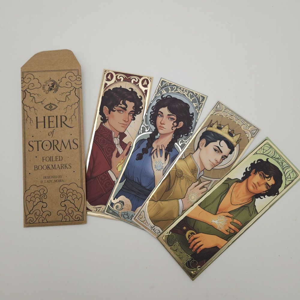 Heir of Storms Foiled‎ Bookmark Set by Lady Moira – Fantasy Art 4-Piece